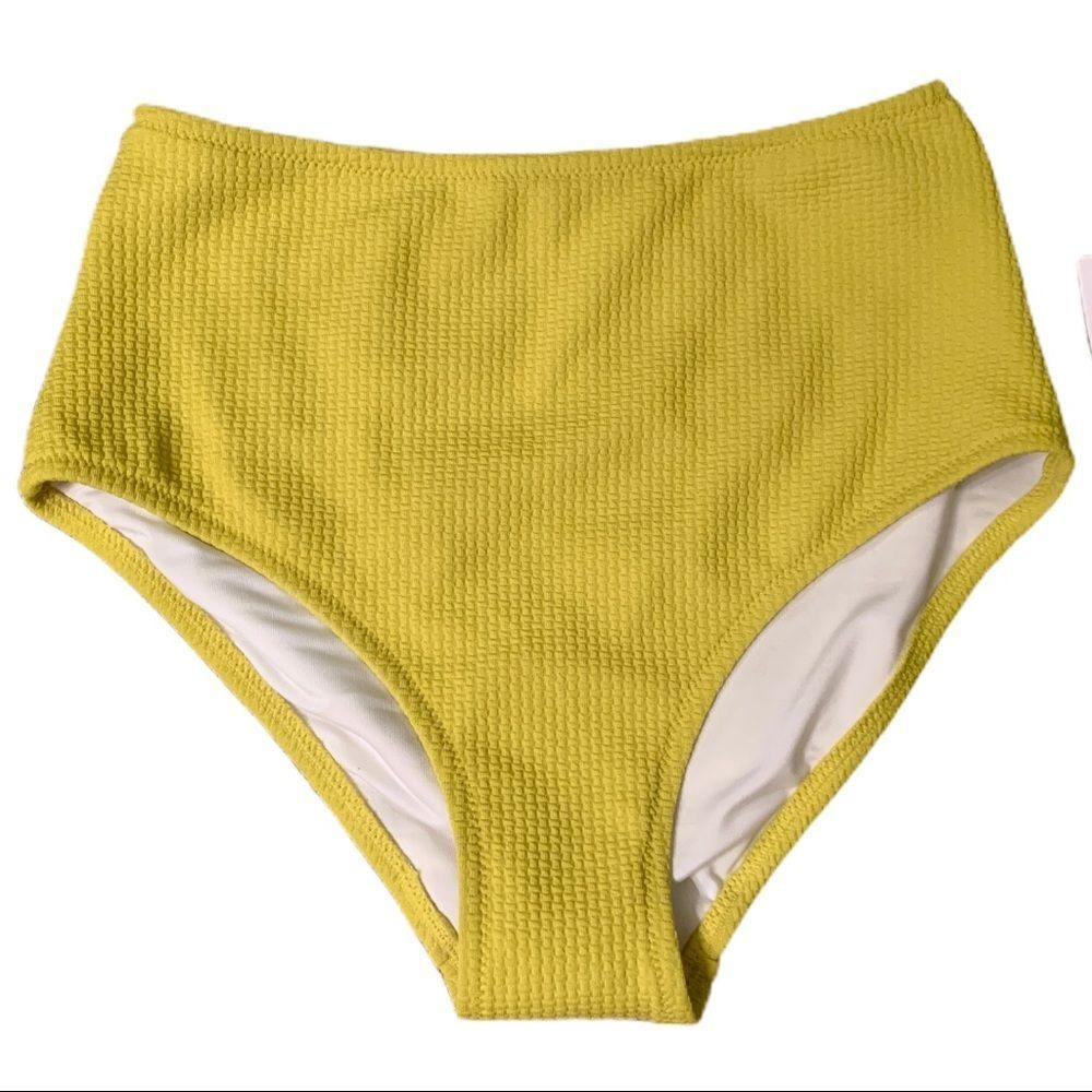 🆕 High-Waisted Textured-Rib Swim Bottoms